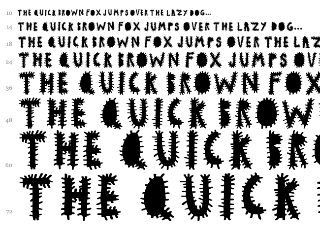 Woodcutter Virus font waterfall